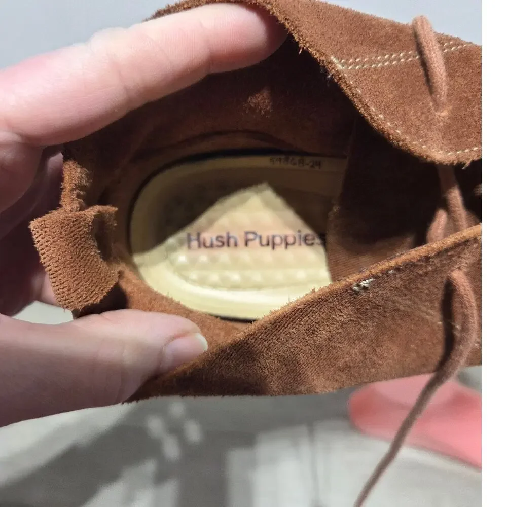 Hush Puppies Woman's Cyra Catelyn Shimmer Brown Suede Chukka Boots Size 10